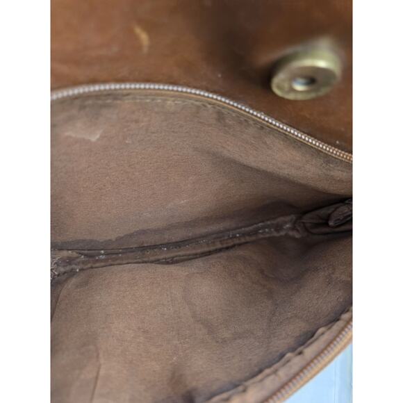 Unbranded Brown Faux Leather Backpack Purse — Flap Drawstring Front Zip Pocket - Picture 4 of 4